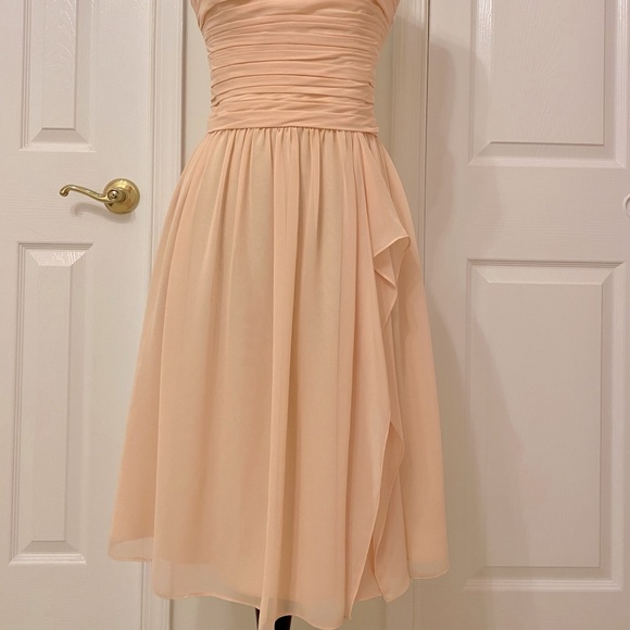 90s style Lauren Ralph Lauren Chiffon Cocktail Dress - 2 - Pale Pink - Picture 2 of 7